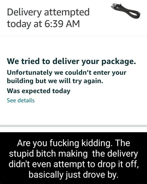 delivery attempted today.